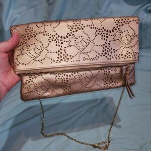 Elegant Gold Laser-Cut Women's Clutch